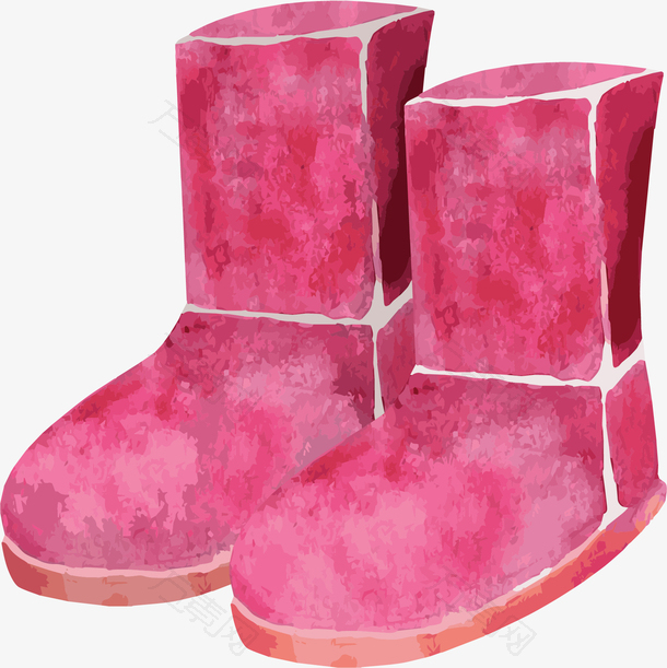 粉红色冬天雪地靴