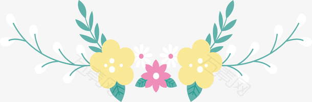 小清新花朵标题框