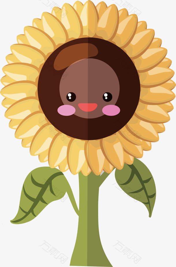 可爱卡通太阳花花朵表情矢量素材
