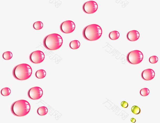 手绘粉色水珠图案