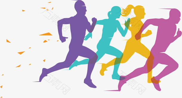 彩色跑步运动健身