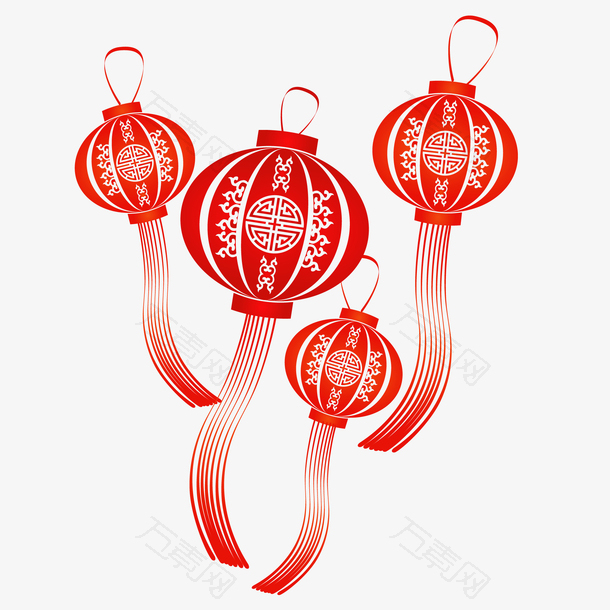 中国风节日灯笼新年红灯笼矢量图
