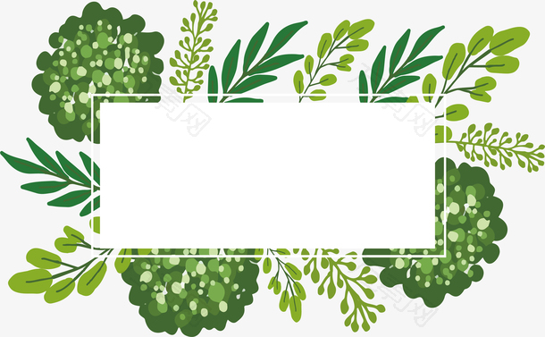 绿色植物标题框