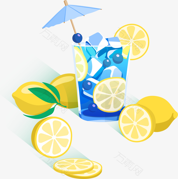 卡通夏季柠檬汁插画设计