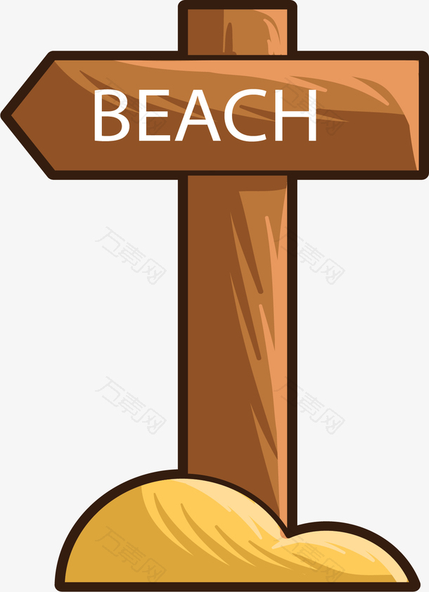 夏日沙滩木板标题框