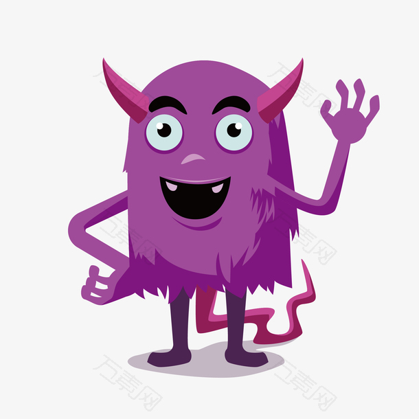 紫色卡通恶魔设计
