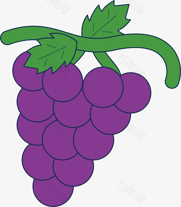 可爱卡通手绘水果葡萄