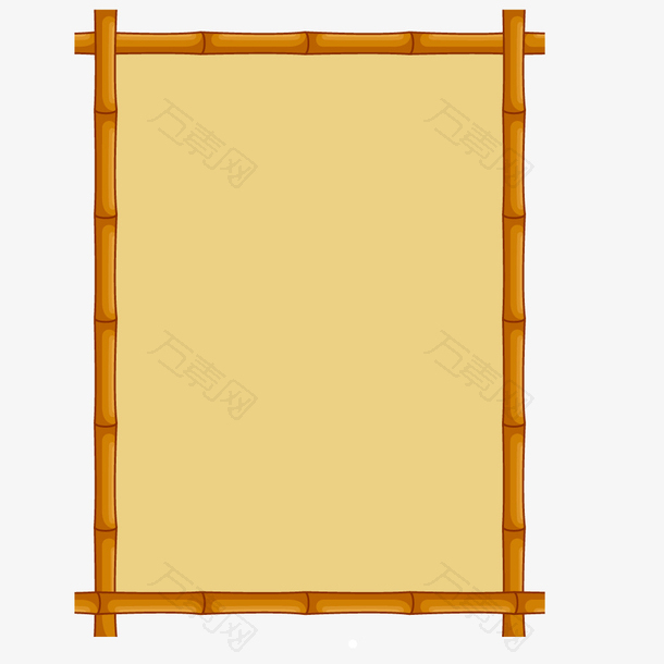 黄色古典竹子边框图形