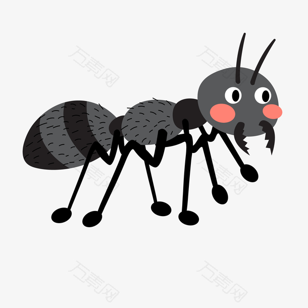 卡通黑色的蚂蚁设计