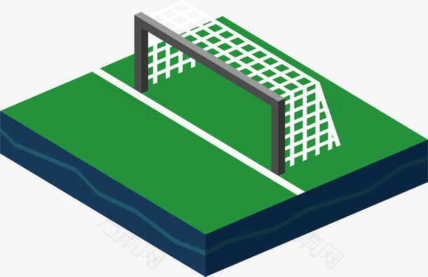 3D足球场地球门矢量素材