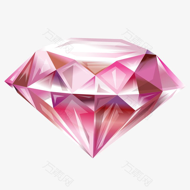 粉红色圆形立面钻石矢量