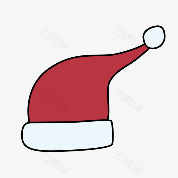 一顶手绘的简单圣诞帽