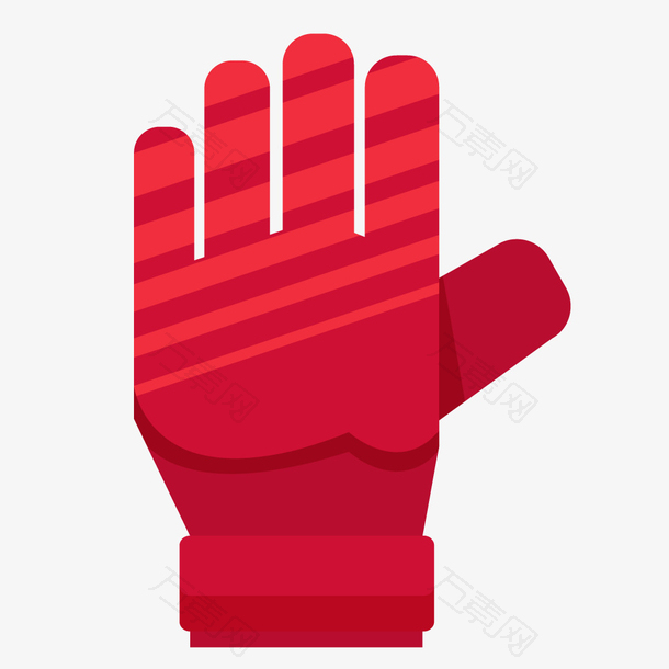 足球运动红色守门员手套矢量素材