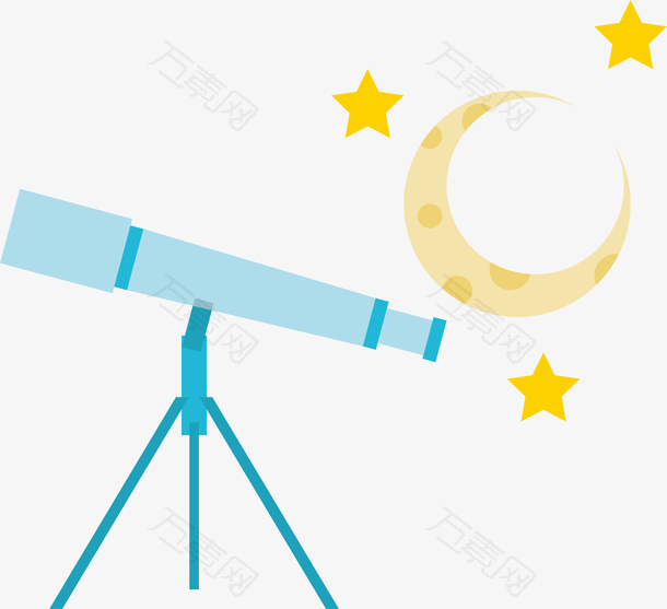 望远镜星星世界航空日卡通航天素
