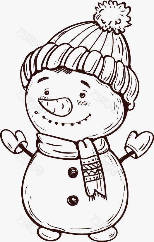 可爱的圣诞节手绘雪人