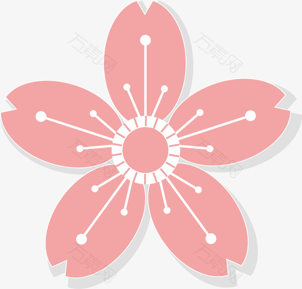 矢量图粉色樱花花瓣