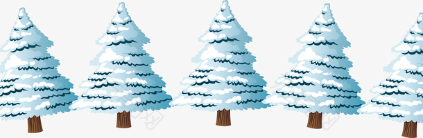 矢量图冬天的松树