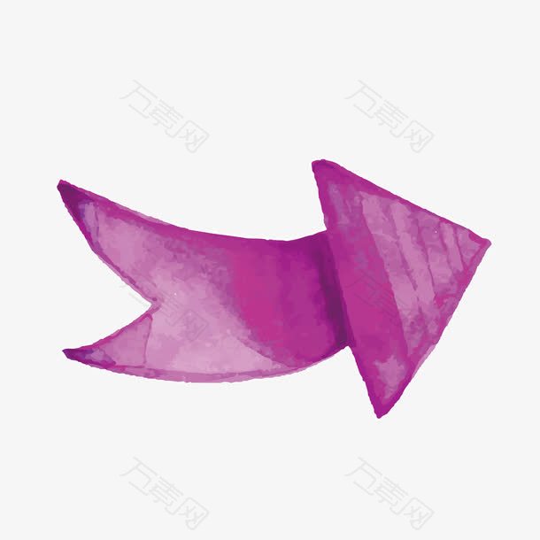 矢量紫色彩绘弯曲上升箭号