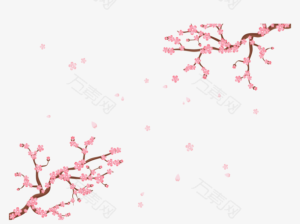 飞舞的粉红樱花花纹