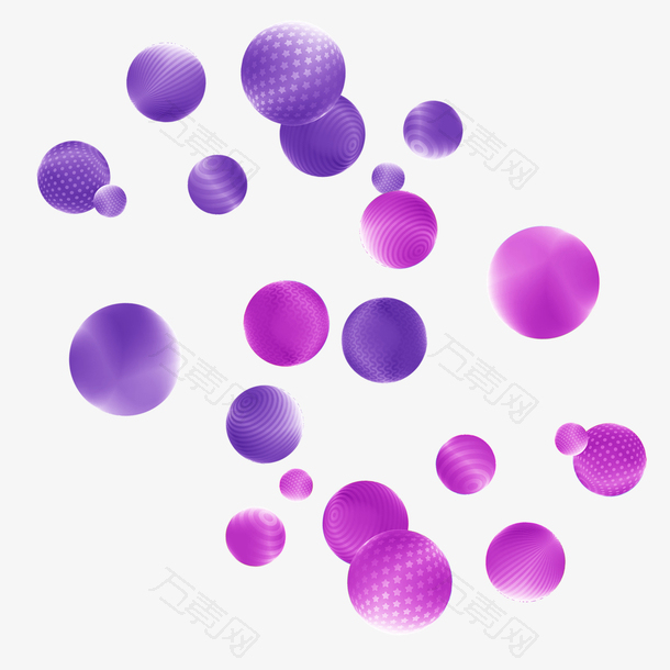 紫色圆弧圆球元素