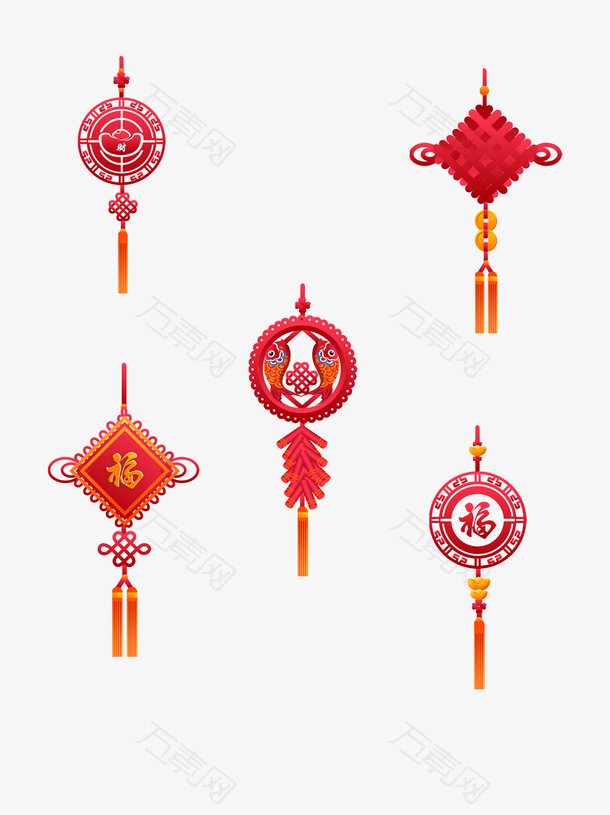 春节喜庆中国结套图