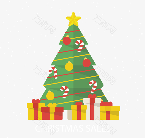 彩色礼盒的圣诞树