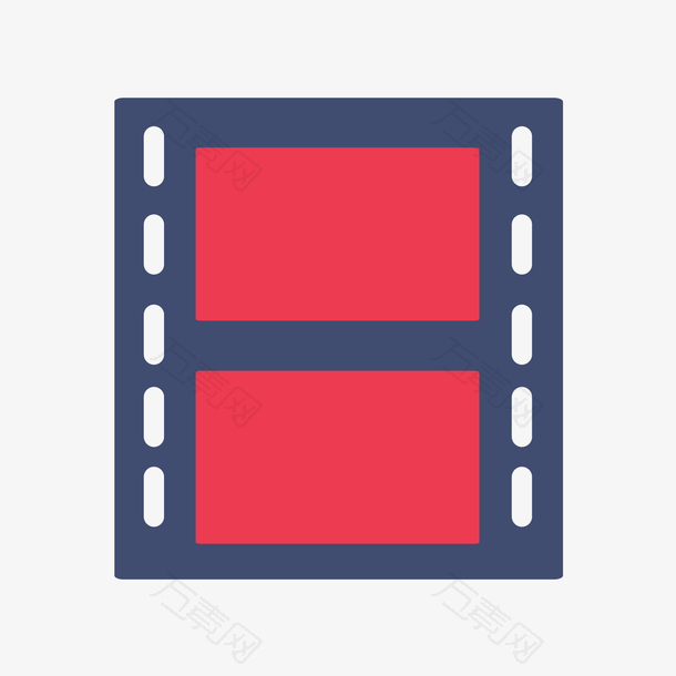 红色方形电影胶片元素
