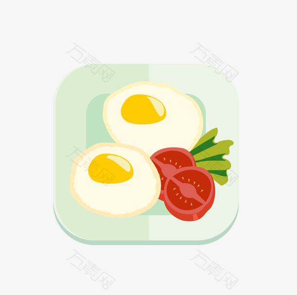 营养早餐煎鸡蛋矢量图