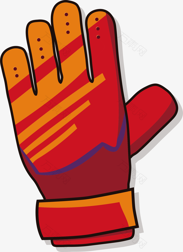 手绘足球守门员手套图标矢量素材