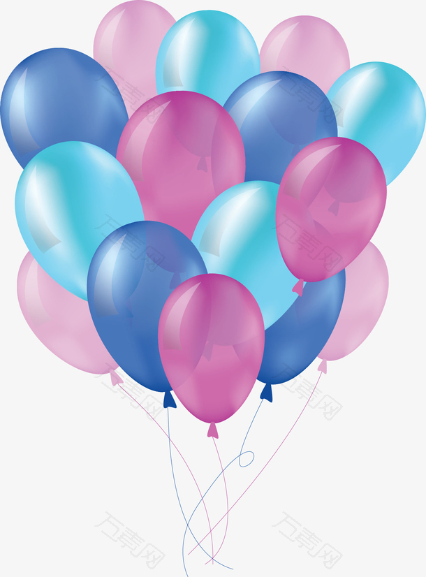 粉色蓝色节日气球