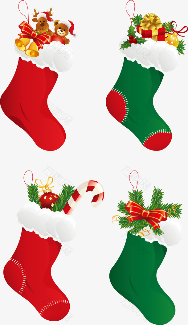 矢量圣诞节的礼物袜子