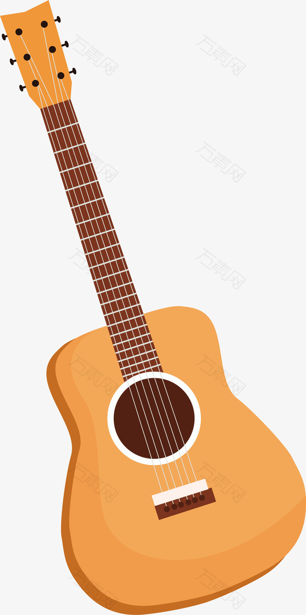 卡通沙漠仙人掌音乐吉他矢量素材
