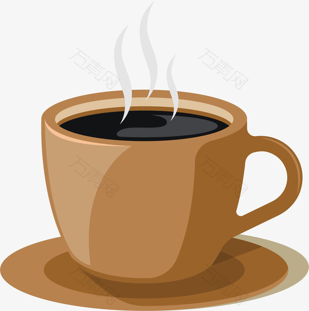矢量图美味黑咖啡
