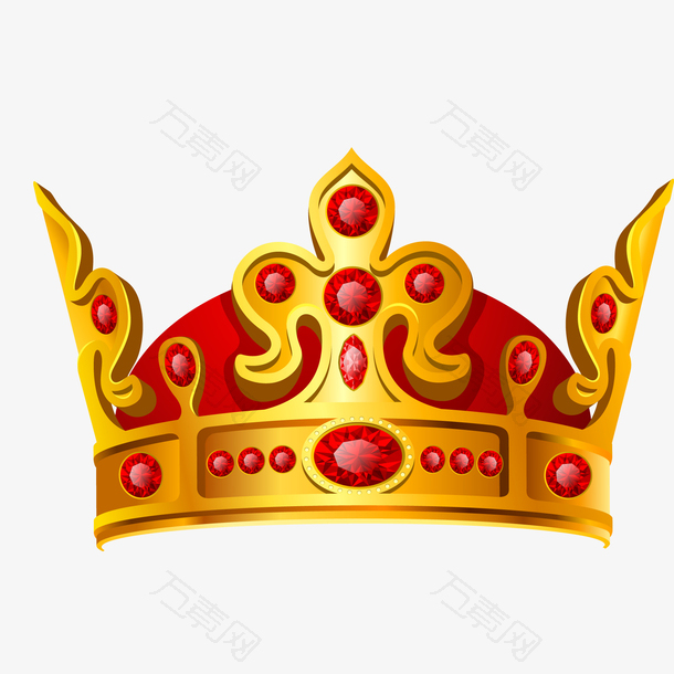矢量图红色宝石皇冠设计