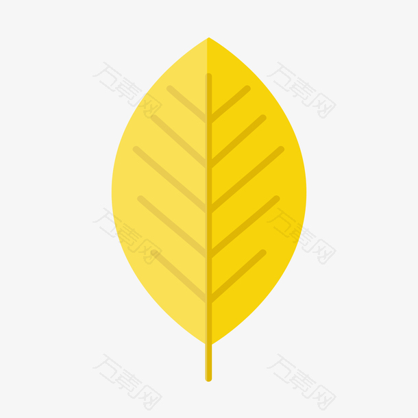 黄色的椭圆树叶