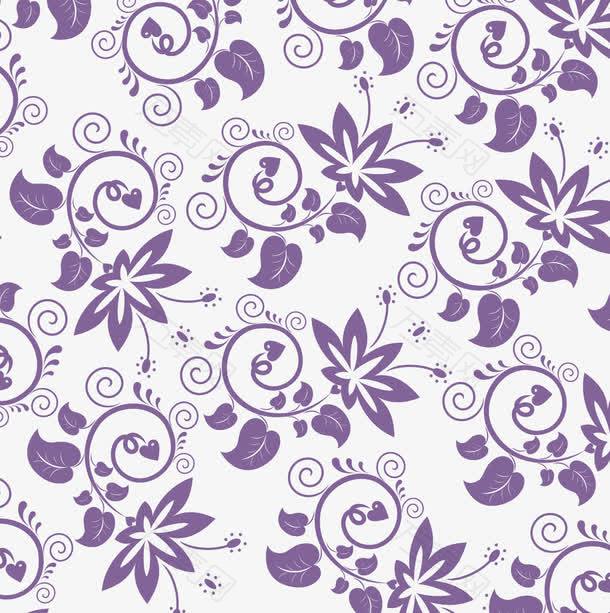 矢量紫色花纹素材