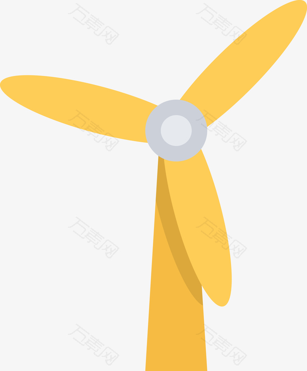 黄色矢量节能风车图