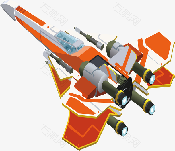 色彩斑斓玩具火箭飞机模型设计图