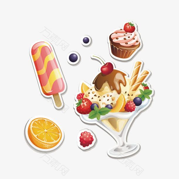 水果冰淇淋和雪糕