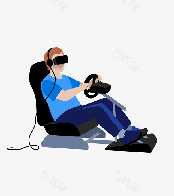 体验高科技VR技术矢量插图