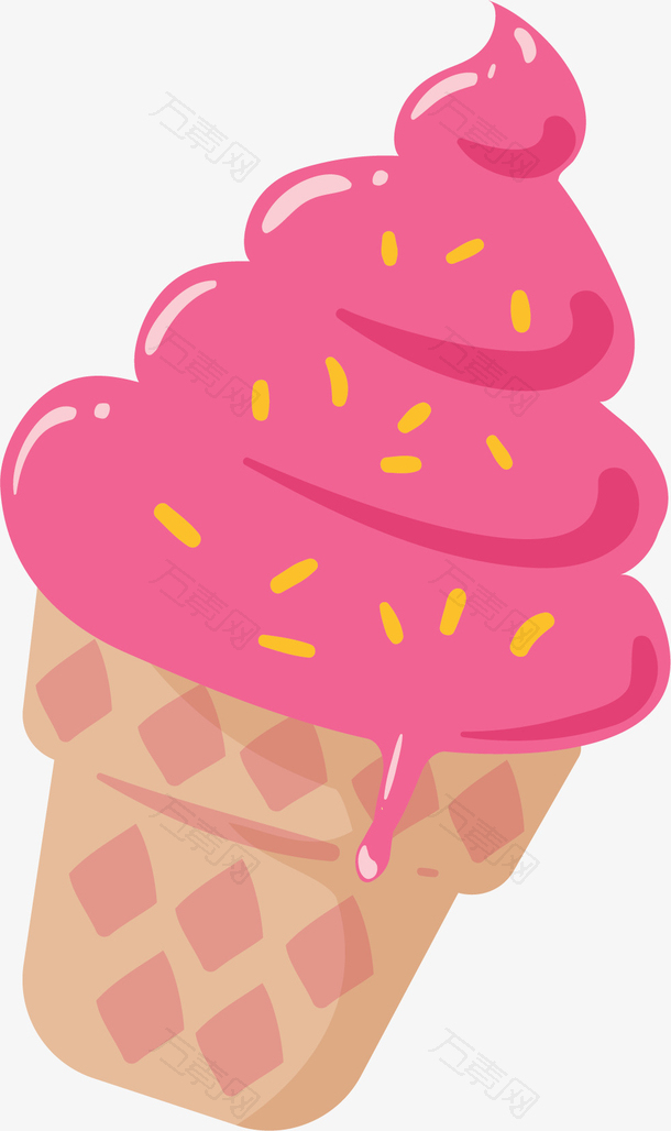 粉红色夏天美味冰激凌