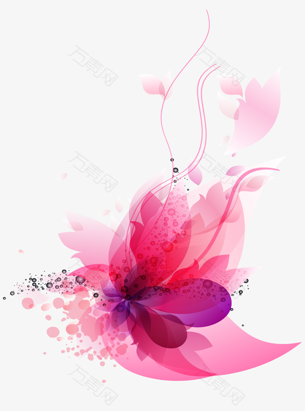 粉色花卉装饰矢量
