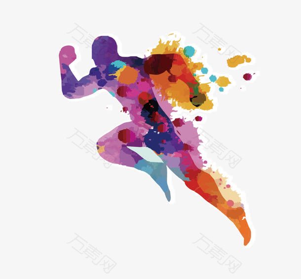 马拉松跑步彩色素材