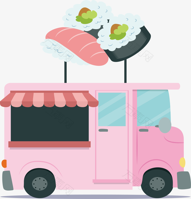 粉色日式寿司餐车