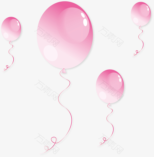卡通手绘粉色气球七夕装饰图案