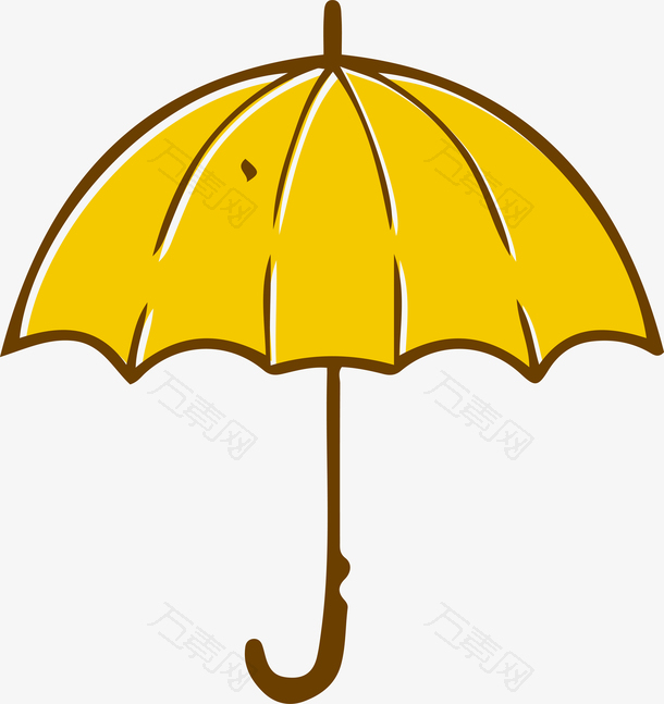 卡通手绘金色雨伞