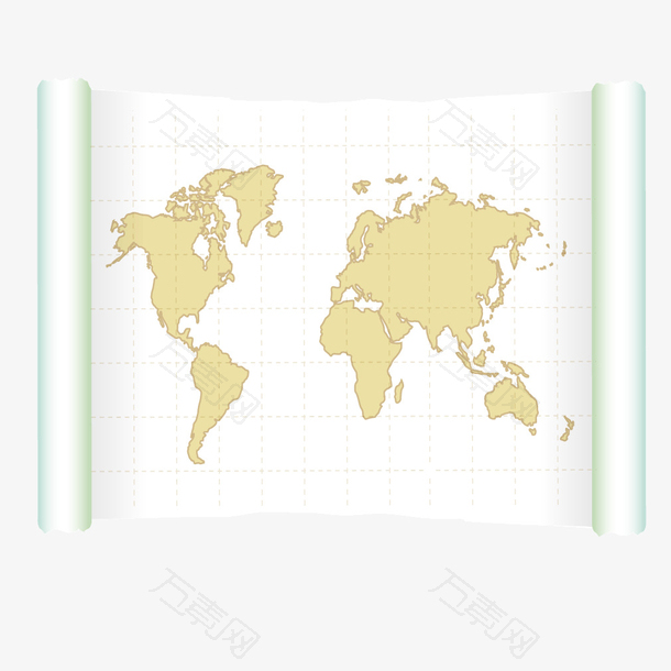 黄色卷轴世界地图