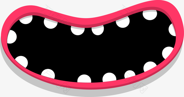 卡通可爱可爱牙齿五官装饰图案