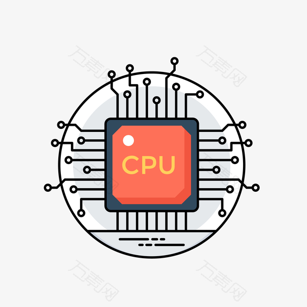 CPU电子电路矢量图标