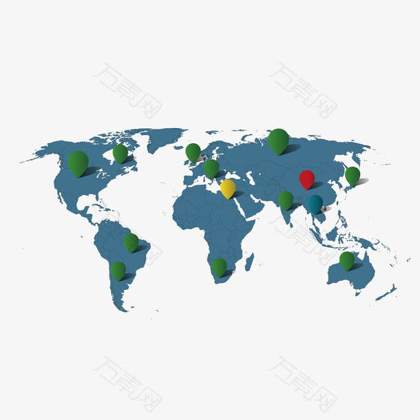 矢量世界地图图标素材